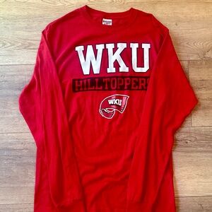 Western Kentucky University WKU Hilltoppers Shirt Mens Medium M Long Sleeve Red